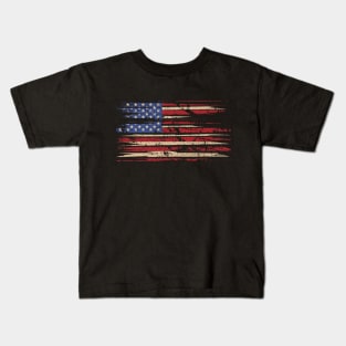 American Flag Distressed Retro Vintage Kids T-Shirt